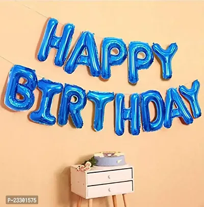 Sagar Creations Happy Birthday Balloon,16 Inch Mylar Blue Balloon 13 Letter Banner Foil Gradient Aluminum Balloon Party Supplies Decorations