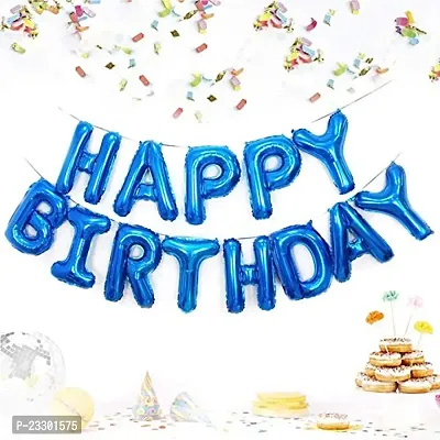 Sagar Creations Happy Birthday Balloon,16 Inch Mylar Blue Balloon 13 Letter Banner Foil Gradient Aluminum Balloon Party Supplies Decorations-thumb3