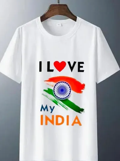 Sagar Creations Round Neck Half Sleeve I Love My India Printed T-Shirt | Casual | Regular Wear | T Shirt for Boys | Black T-Shirt | 5 Years-6 Years (Black)