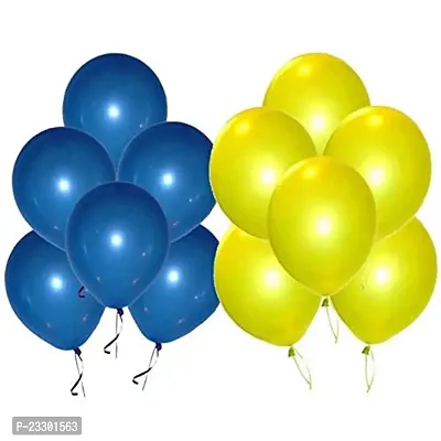 Sagar Creations pack of colored latex balloons for party decorations, marriage anniversary, innogration, birthday, baby shower, welcome and weddings (color- Blue and Yellow, pack of 100 pcs)