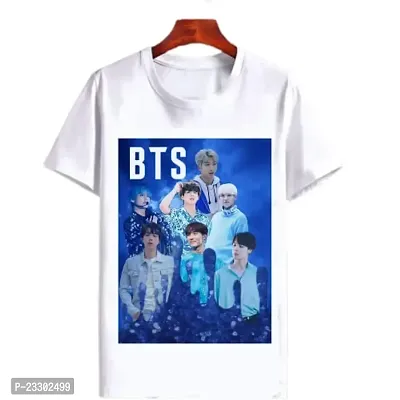 Round Neck Style BTS 3D Printed Whie Tshirt Boys and Girls-thumb0