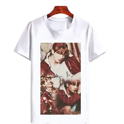 Round Neck Style BTS j Hope Whie Tshirt Boys and Girls