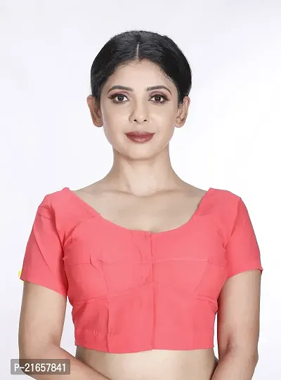Amab Clothing Women's Collection of Round Neck Readymade Pure Cotton Blouse | Blouse is Fully Stitched and Ready to Wear | Made Up Which is Soft Against Skin.-thumb0