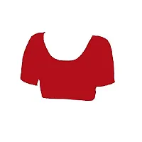 Women's Polycotton Solid Short Sleeve Blouse (SGBE-BL-ALL40-01S_Red_40)-thumb2