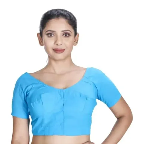 Amab Clothing Women's Collection of Round Neck Readymade Pure Blouse | Blouse is Fully Stitched and Ready to Wear | Made Up Which is Soft Against Skin.