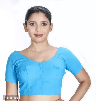 Women's Cotton Solid Half Sleeve Readymade Fully Stitched Blouse (WCBRN11-36_Light Sea Green_36)