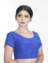 Amab Women's Rubia Cotton Half Sleeves Saree Blouse, 36 (Blue), Mini by Hand-thumb2