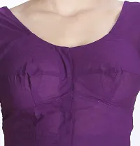 Amab Women's Rubia Cotton Half Sleeves Saree Blouse, 32 (Purple), Mini by Hand-thumb3