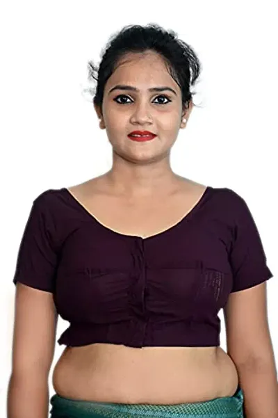 Amab Clothing Women's Collection of Round Neck Readymade Pure Blouse | Blouse is Fully Stitched and Ready to Wear | Made Up Which is Soft Against Skin.