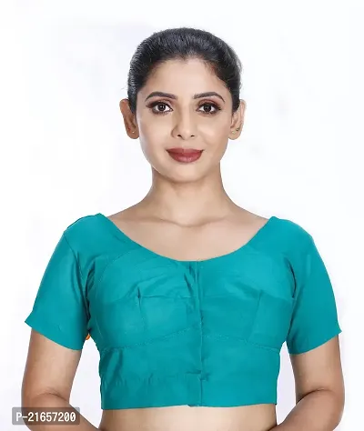 Amab Clothing Women's Collection of Round Neck Readymade Pure Cotton Blouse | Blouse is Fully Stitched and Ready to Wear | Made Up Which is Soft Against Skin. Seagreen, 38