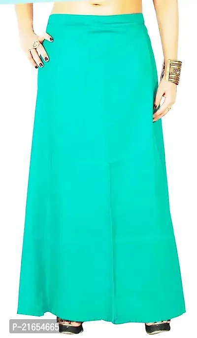 Ridhi and Sidhi Women's Cotton Saree Petticoats (Green, 40)-thumb0