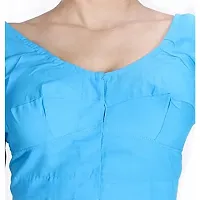 Women's Cotton Solid Half Sleeve Readymade Fully Stitched Blouse (WCBRN11-34_Light Sea Green_34)-thumb3