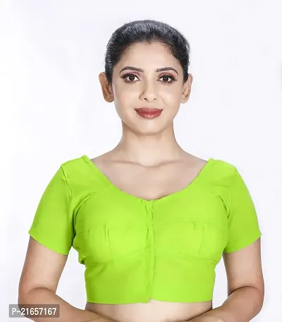 Amab Clothing Women's Collection of Round Neck Readymade Pure Cotton Blouse | Blouse is Fully Stitched and Ready to Wear | Made Up Which is Soft Against Skin. Jasmine Green-thumb0