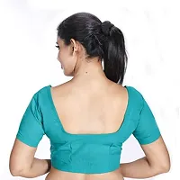 Women's Cotton Solid Half Sleeve Readymade Fully Stitched Blouse (WCBRN18-40_Sea Green_40)-thumb2