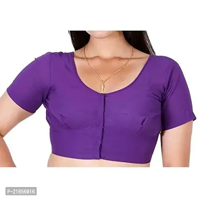 Women's Cotton Half Sleeve Blouse (PU101_Purple_40)
