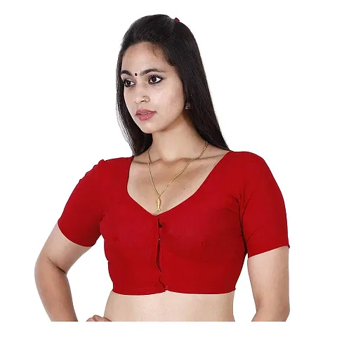 Womens Rubia Cotton Half Sleeves Saree Blouse