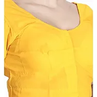 Amab Clothing Women's Collection of Round Neck Readymade Pure Cotton Blouse | Blouse is Fully Stitched and Ready to Wear | Made Up Which is Soft Against Skin. Yellow-thumb3