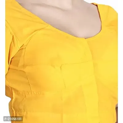 Amab Clothing Women's Collection of Round Neck Readymade Pure Cotton Blouse | Blouse is Fully Stitched and Ready to Wear | Made Up Which is Soft Against Skin. Yellow-thumb4