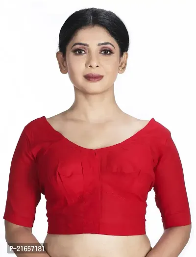 Amab Clothing Women's Collection of Round Neck Readymade Pure Cotton Blouse | Blouse is Fully Stitched and Ready to Wear | Made Up Which is Soft Against Skin. D-RED