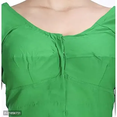 Women's Cotton Solid Half Sleeve Blouse (WCBRN14-40_Green_40)-thumb4