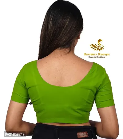 BB Women's Cotton Readymade 2by2 Stitched Short Sleeves Saree Blouse, Bust Size : 32(XS) (Light Green)-thumb2