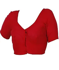 Women's Polycotton Solid Short Sleeve Blouse (SGBE-BL-ALL40-01S_Red_40)-thumb1