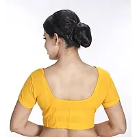 Amab Clothing Women's Collection of Round Neck Readymade Pure Cotton Blouse | Blouse is Fully Stitched and Ready to Wear | Made Up Which is Soft Against Skin. Yellow-thumb2