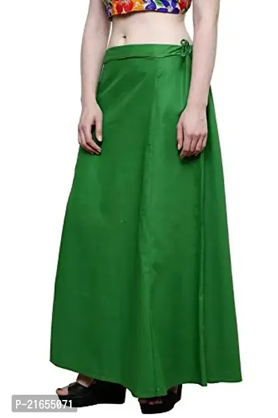 Buy Ridhi and Sidhi Women's Cotton Best Plain Solid Indian Stitched Saree  Petticoats (Green, 40) Online In India At Discounted Prices