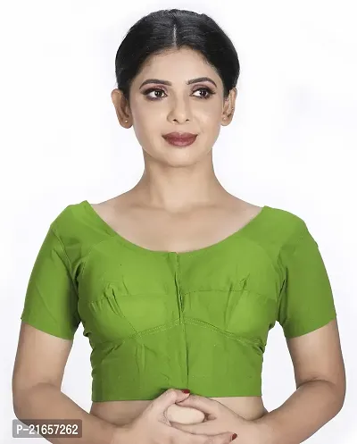 Amab Clothing Women's Collection of Round Neck Readymade Pure Cotton Blouse | Blouse is Fully Stitched and Ready to Wear | Made Up Which is Soft Against Skin.-thumb0