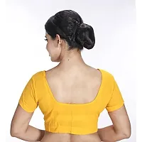 Women's Cotton Solid Half Sleeve Readymade Fully Stitched Blouse (WCBRN17-36_Yellow_36)-thumb2
