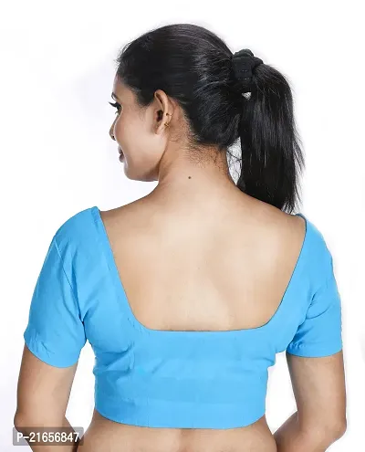 Amab Clothing Women's Collection of Round Neck Readymade Pure Cotton Blouse | Blouse is Fully Stitched and Ready to Wear | Made Up Which is Soft Against Skin.-thumb3