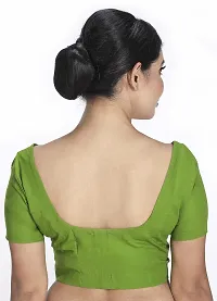 Amab Women's Rubia Cotton Half Sleeves Saree Blouse, 32 (CHATNI Green), Mini by Hand-thumb3