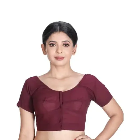 Amab Clothing Women's Collection of Round Neck Readymade Pure Blouse | Blouse is Fully Stitched and Ready to Wear | Made Up Which is Soft Against Skin.