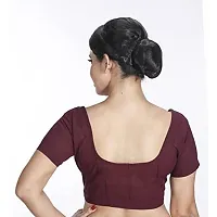 Amab Clothing Women's Collection of Round Neck Readymade Pure Cotton Blouse | Blouse is Fully Stitched and Ready to Wear | Made Up Which is Soft Against Skin. Chocolate-thumb1