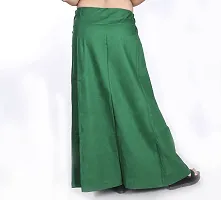 Amab Women's Cotton Plain Petticoat | Women's Pure Cotton Readymade Inskirt Saree Petticoats Combo with Handmade Nada | Women's Cotton Plain Fully Stitched Saree Lingerie (Green).-thumb3