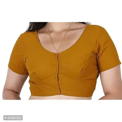 Women's Cotton Half Sleeve Blouse (MUS101_Mustard_40)