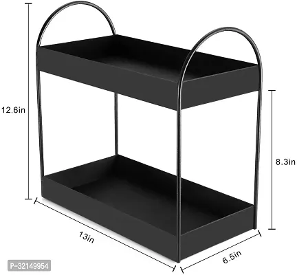 2 Tier Counter Standing Rack for Kitchen (12.2X6.7X11.2inch, Black)-thumb2