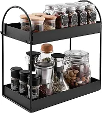 2 Tier Counter Standing Rack for Kitchen (12.2X6.7X11.2inch, Black)-thumb2