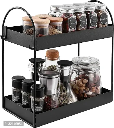 2 Tier Counter Standing Rack for Kitchen (12.2X6.7X11.2inch, Black)-thumb3