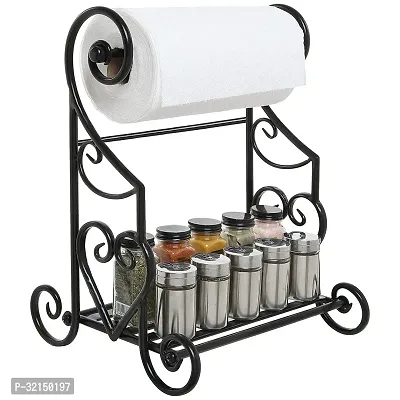 Black Kitchen  Paper Towel Holder Stand/counter Top Shelf Rack (size - 34 X 24 X 24 Cm) (black)