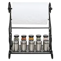 Black Kitchen  Paper Towel Holder Stand/counter Top Shelf Rack (size - 34 X 24 X 24 Cm) (black)-thumb2