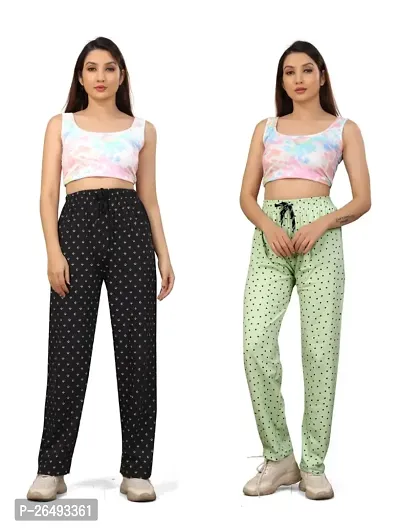 Stunning Multicoloured Cotton Printed Palazzos For Women, Pack Of 2