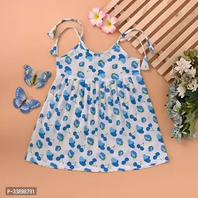 Stylish Blue Cotton Blend Frocks For Girls-thumb0