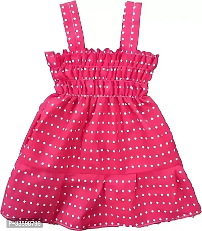 Stylish Pink Cotton Blend Frocks For Girls-thumb0