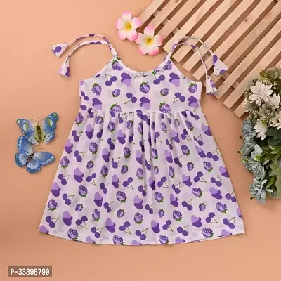 Stylish Purple Cotton Blend Frocks For Girls-thumb0