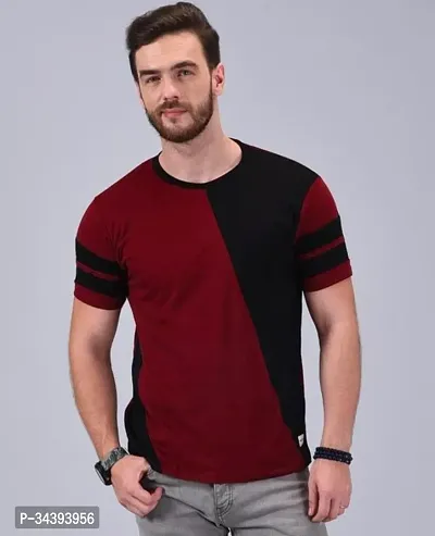 Reliable Multicoloured Cotton Solid Round Neck Tees For Men-thumb0