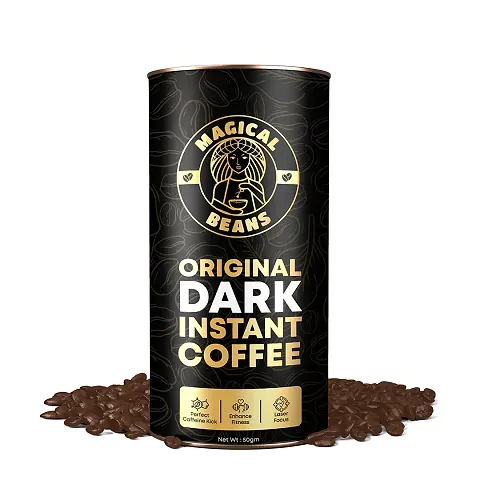 Magical Beans 50gm Original Premium dark Instant Coffee | 100% Arabica | Strong  Delicious Coffee | Rich  Smooth Aroma | Make Cafeacute; Style Hot or Cold Coffee, Cappuccino, Espresso, Latte at Home Perfe