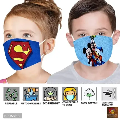 Multicoloured pure 100 % washable Masks for Kids