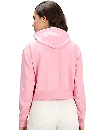 Apurwa Fashion Women BTS Baby Pink Cropped Hoodie  Sweatshirt( Pack of 1)-thumb1