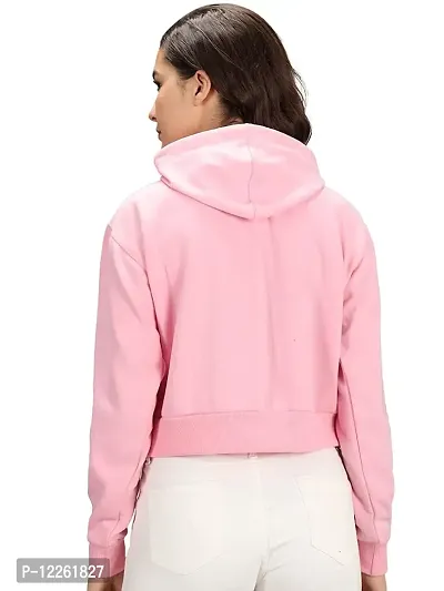Apurwa Fashion Women BTS Baby Pink Cropped Hoodie  Sweatshirt( Pack of 1)-thumb2